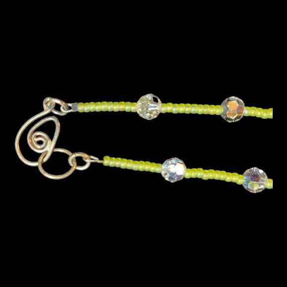 Lady Bug Necklace Beads Crystals Green Blue Seed Beads Makers Piece - Picture 5 of 7